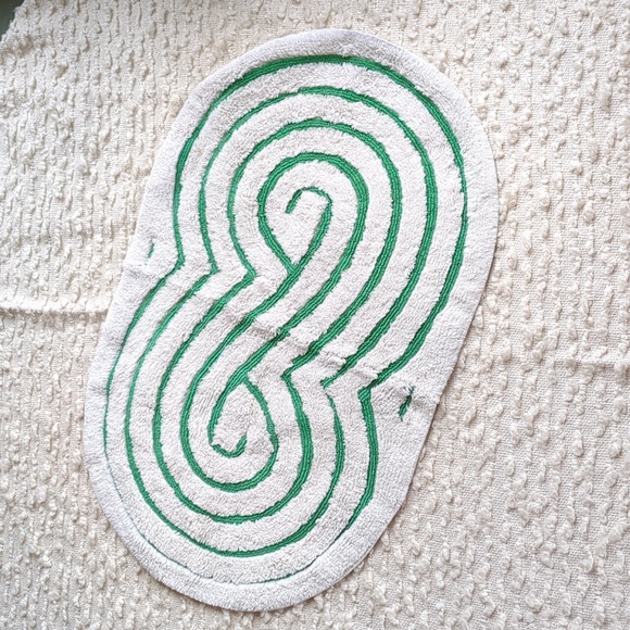 Vintage Bath Vintage 6s 70s Cotton Blend Scroll Kelly Green Bath